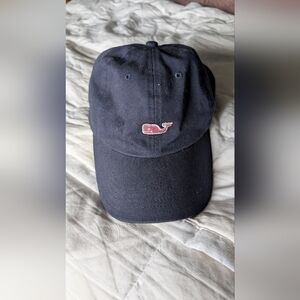 Vineyard Vines Navy Cap with Pink Whale Logo